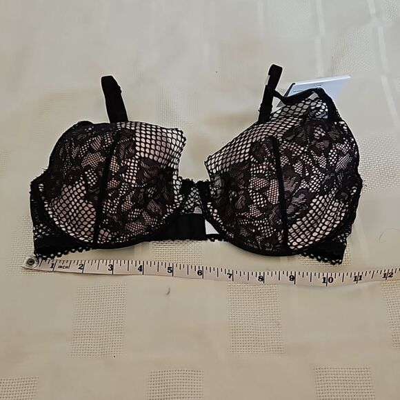 DKNY Women's Lace Lightly Padded Underwire Contour Bra 34C Black/ Cream - Picture 8 of 16